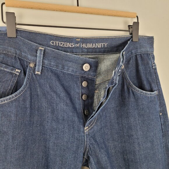 Citizens Of Humanity Jeans Straight Leg Crop Low Rise Dark Wash Blue Size 28 - Picture 8 of 14